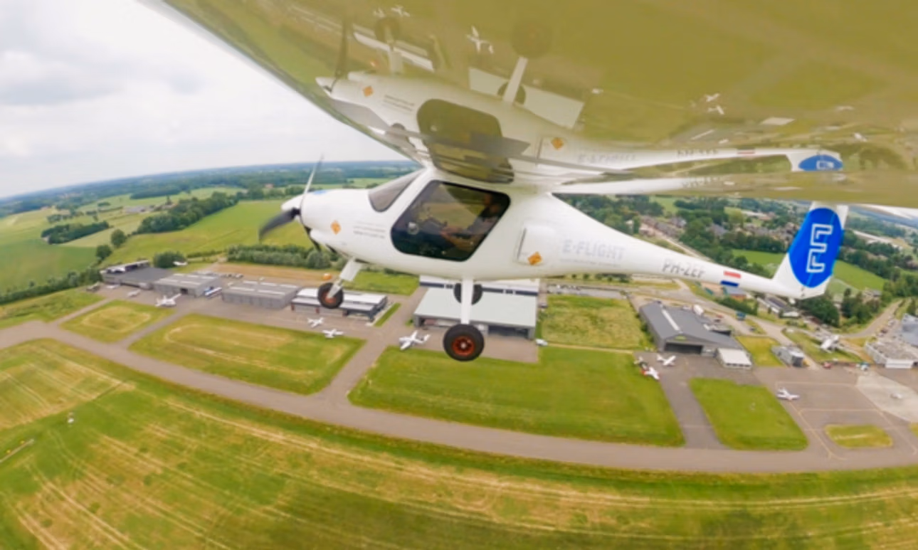 Vliegend elektrisch vliegtuig E-Flight
